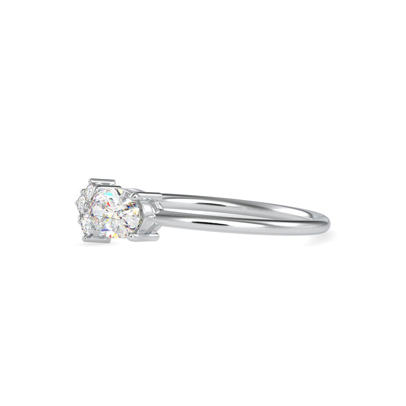 Oval Cicero Delicate Diamond Ring Platinum