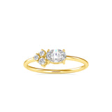 Oval Cicero Delicate Diamond Ring Yellow Gold