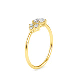 Oval Cicero Delicate Diamond Ring Yellow Gold