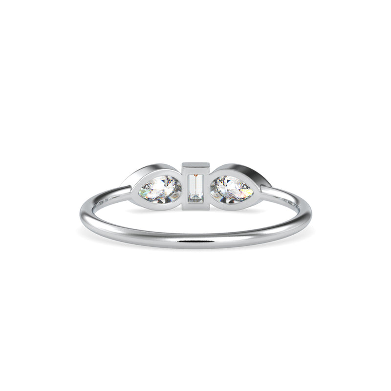 Lucila Pear Baguette Diamond Ring Platinum