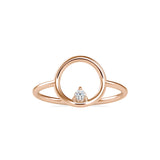 Odo Delicate Round Diamond Ring Rose Gold