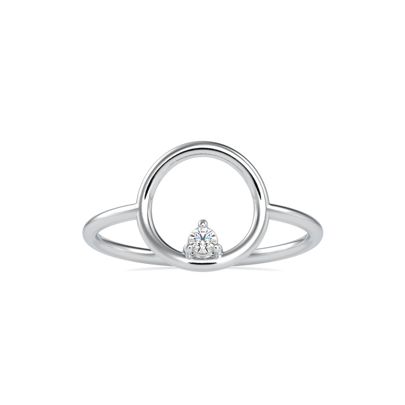 Odo Delicate Round Diamond Ring White Gold