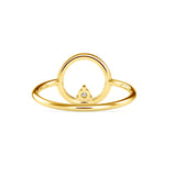 Odo Delicate Round Diamond Ring Yellow Gold