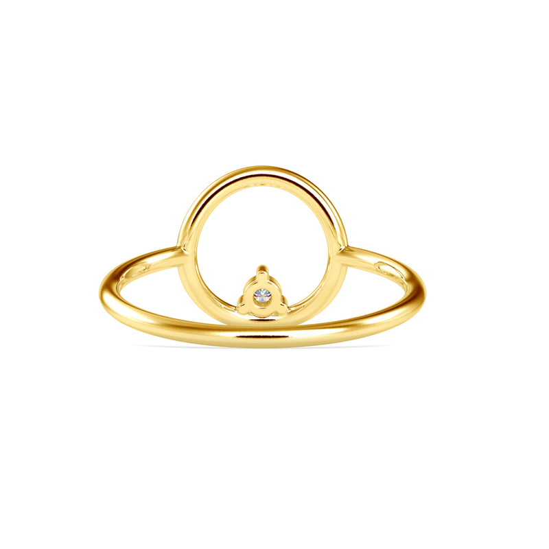 Odo Delicate Round Diamond Ring Yellow Gold