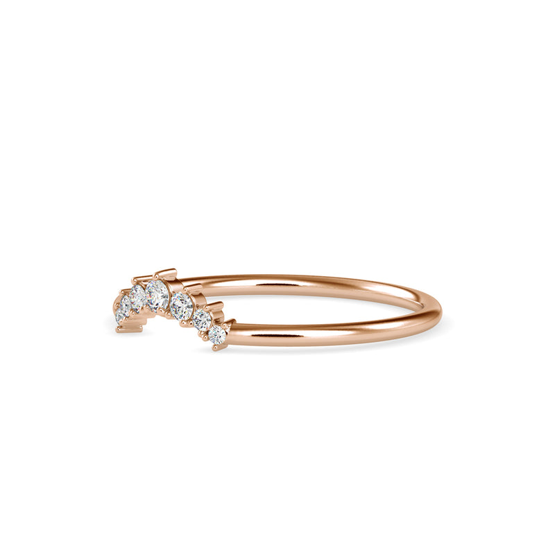 Roxane Round Diamond Delicate Ring Rose Gold