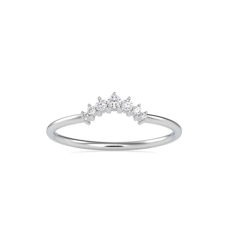 Roxane Round Diamond Delicate Ring White Gold