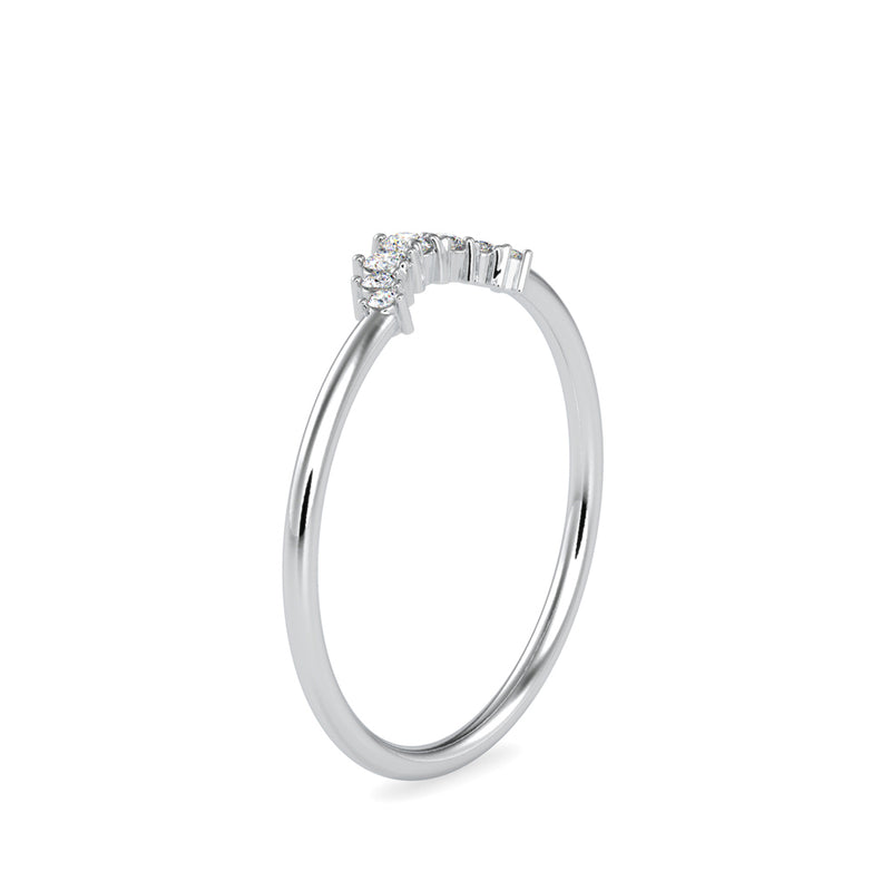 Roxane Round Diamond Delicate Ring White Gold