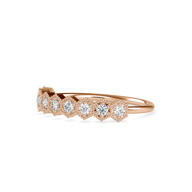 Round Helen Diamond Ring Rose Gold