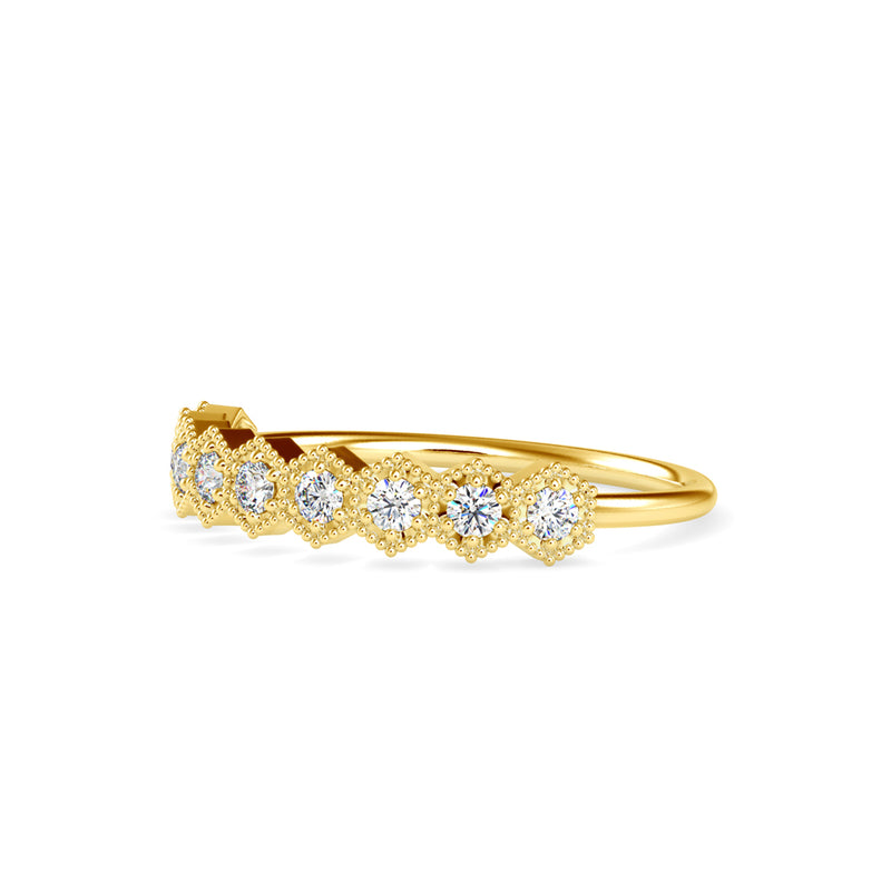 Round Helen Diamond Ring Yellow Gold