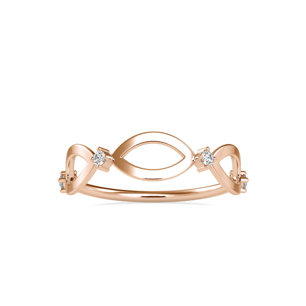 Infinity Delicate Round Diamond Ring Rose Gold