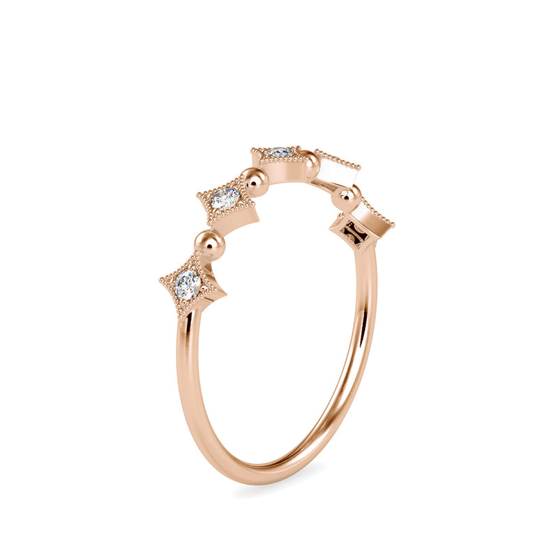 Narnia Diamond Crown Delicate Ring Rose Gold