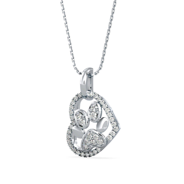 Amiable Heart Diamond Pendant White Gold