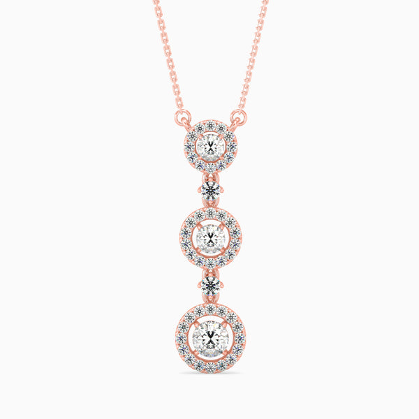 Sewer Diamond Solitaire Pendant Rose Gold
