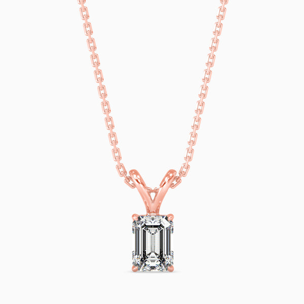 Exquisite Embers Solitaire Pendant Rose Gold