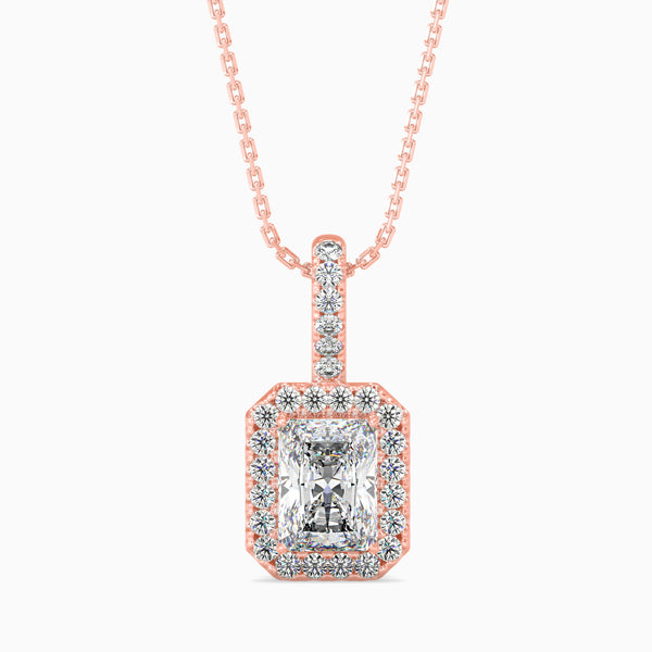 Royal Radiant Solitaire Pendant Rose Gold
