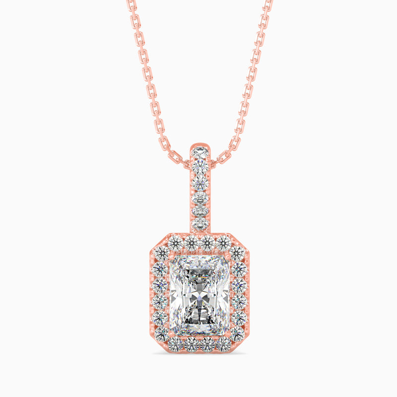 Royal Radiant Solitaire Pendant Rose Gold