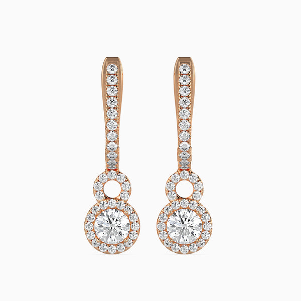 Percy Solitaire Diamond Earring Rose Gold
