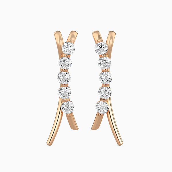 Fates Solitaire Diamond Earring Rose Gold
