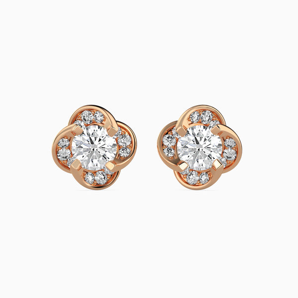 Piec Solitaire Diamond Earring Rose Gold