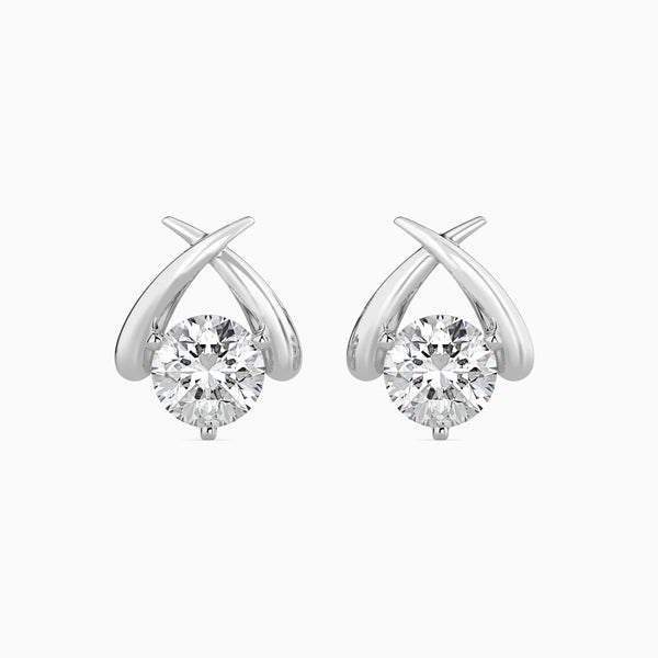 Aquata Solitaire Diamond Earring Platinum
