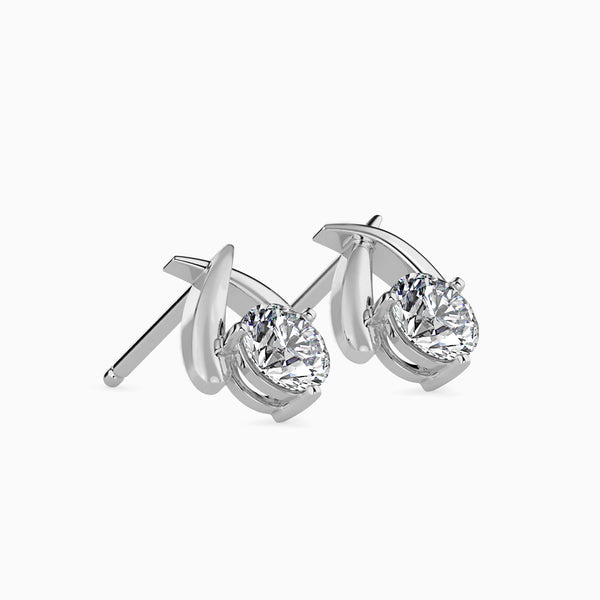 Aquata Solitaire Diamond Earring Platinum