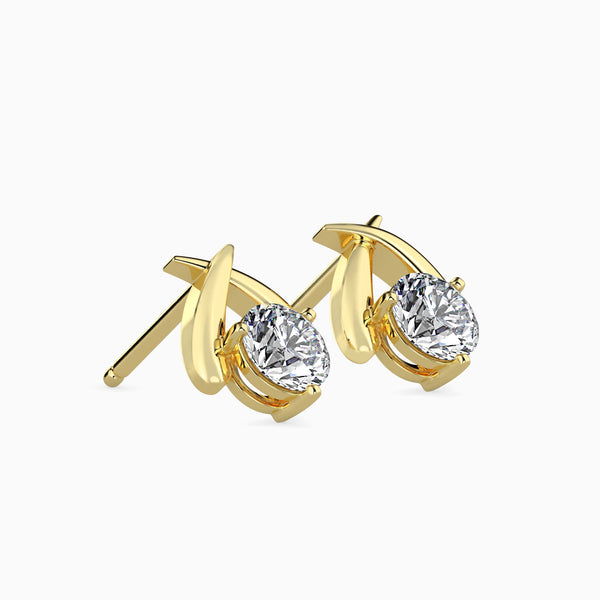 Aquata Solitaire Diamond Earring Yellow Gold