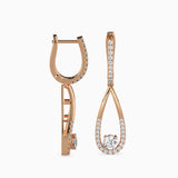 Scuttle Diamond Solitaire Earring Rose Gold