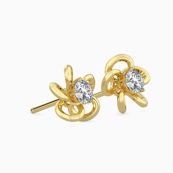 Adella Solitaire Diamond Earring Yellow Gold