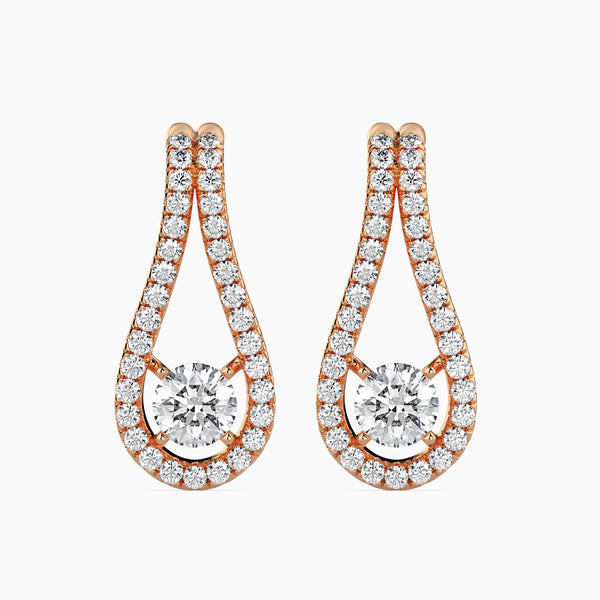 Giselle Solitaire Diamond Earring Rose Gold
