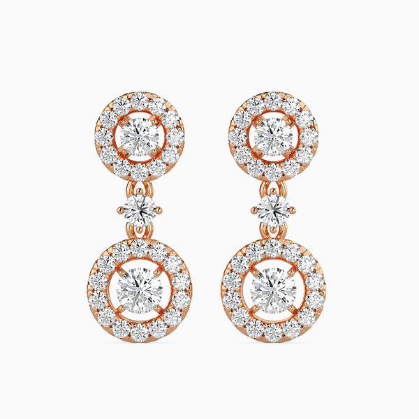 Sewer Diamond Solitaire Earring Rose Gold
