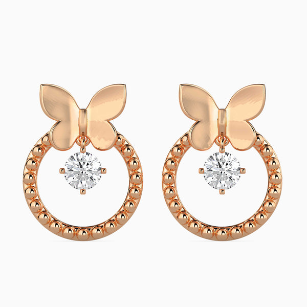 Arikara Solitaire Diamond Earring Rose Gold