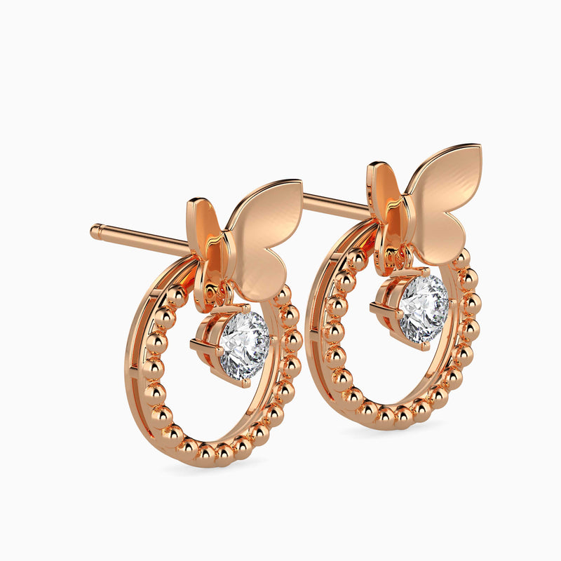 Arikara Solitaire Diamond Earring Rose Gold