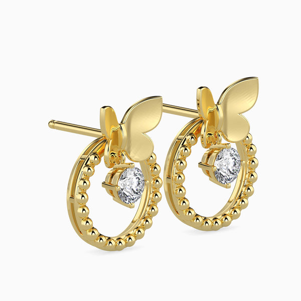 Arikara Solitaire Diamond Earring Yellow Gold