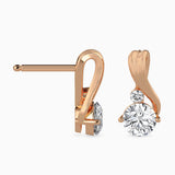 Piec Diamond Solitaire Earring Rose Gold