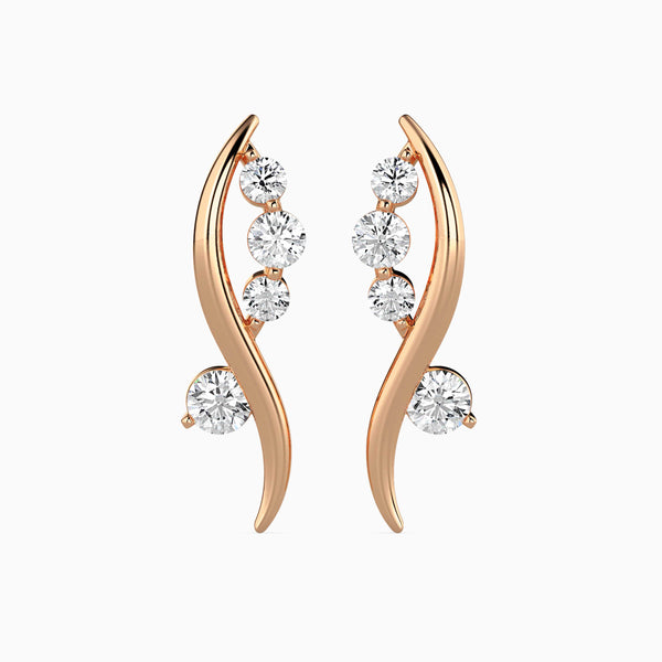 Bella Diamond Solitaire Earring Rose Gold