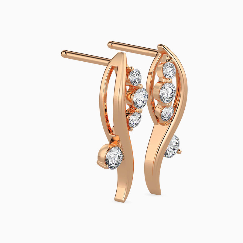 Bella Diamond Solitaire Earring Rose Gold