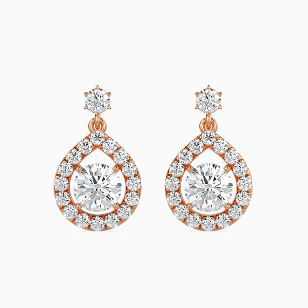 Potts Diamond Solitaire Earring Rose Gold