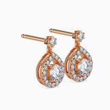 Potts Diamond Solitaire Earring Rose Gold