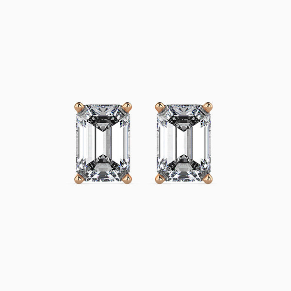 Exquisite Embers Solitaire Earring Rose Gold