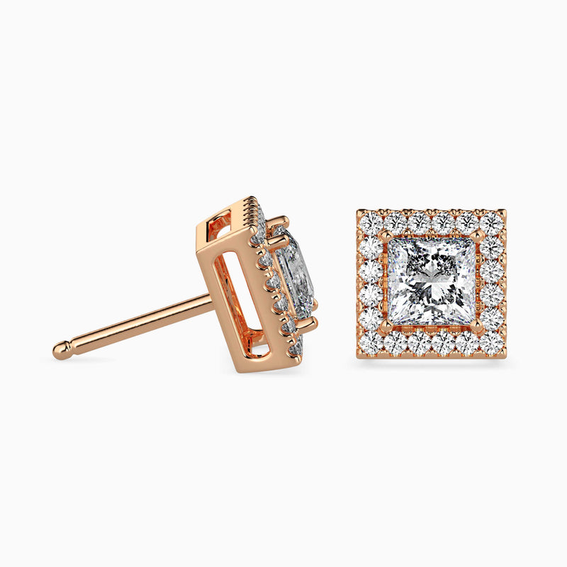 Sparkling Spheres Solitaire Earring Rose Gold