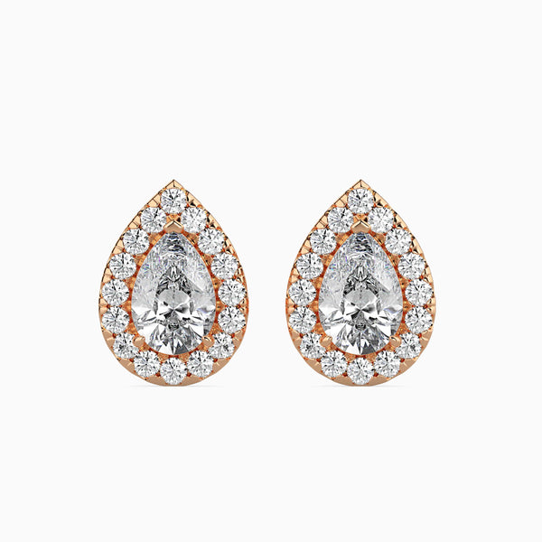 Moonlit Magic Solitaire Earring Rose Gold