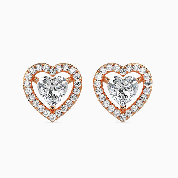 Heavenly Halos Solitaire Earring Rose Gold
