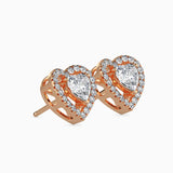 Heavenly Halos Solitaire Earring Rose Gold