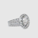 Supreme Diamond Halo Stone Ring Platinum