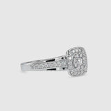 Retro Halo Diamond Stone Ring White Gold