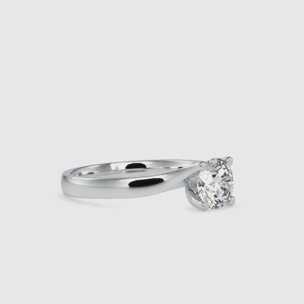 Arch Diamond Prong Engagement Ring White gold
