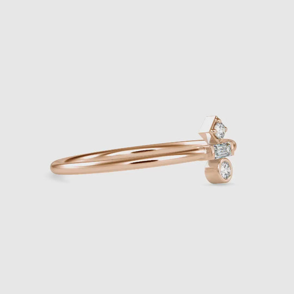 Zori Stone Baguette Diamond Ring Rose gold