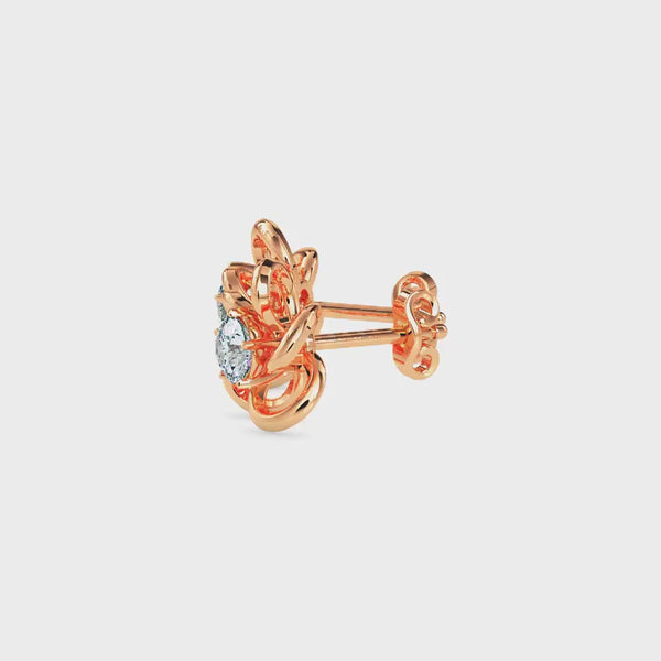 Adella Solitaire Diamond Earring Rose Gold