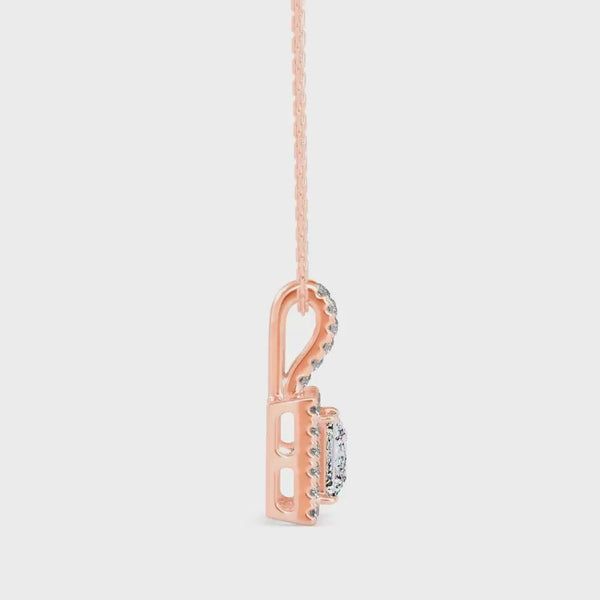 Sparkling Spheres Solitaire Pendant Rose Gold