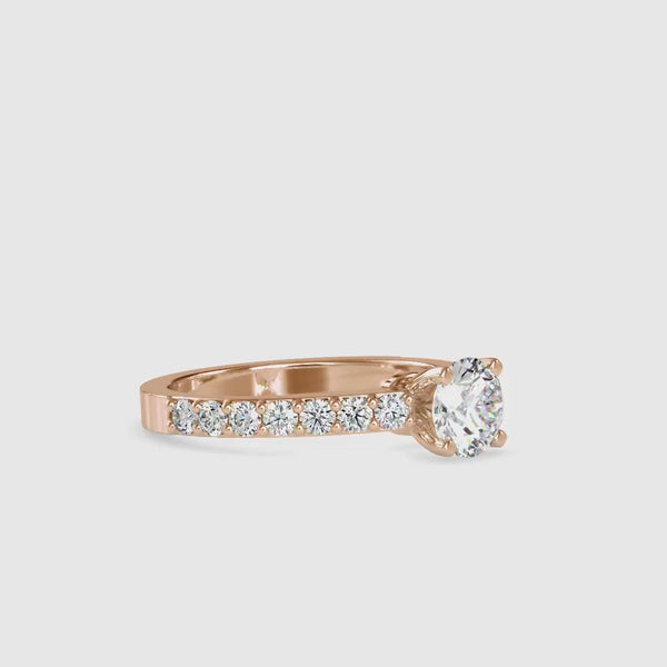 Dove Solitaire Diamond Eye Engagement Ring Rose gold